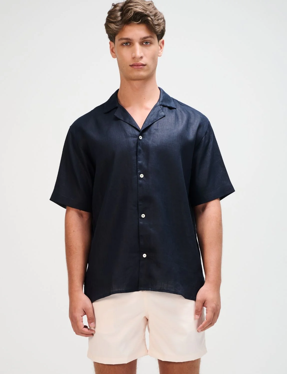 The Navy Resort Men Linen Shirt - Image 4