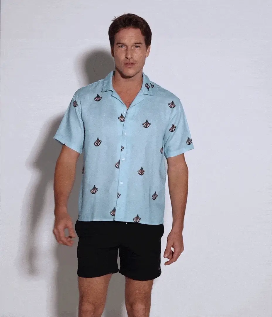 The Deco Shells Men Linen Shirt - Image 3