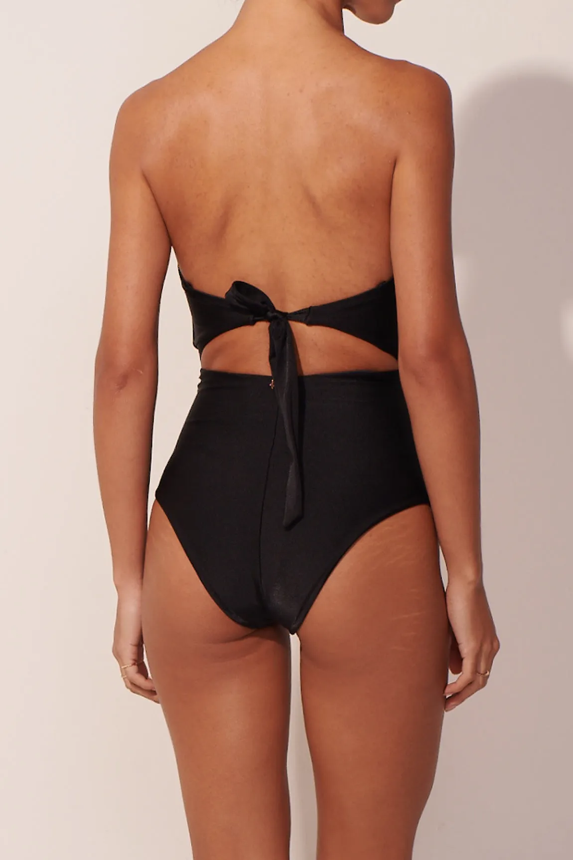 The Ocean Muse Drapped One Piece Black - Image 2