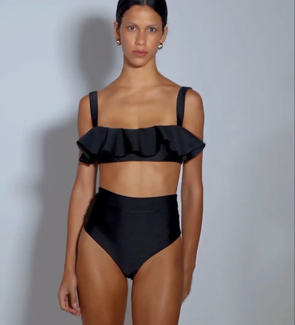 Top The Classy Ruffle Bikini Black - Image 2